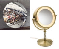 home makeup mirrors and commercial security mirrors